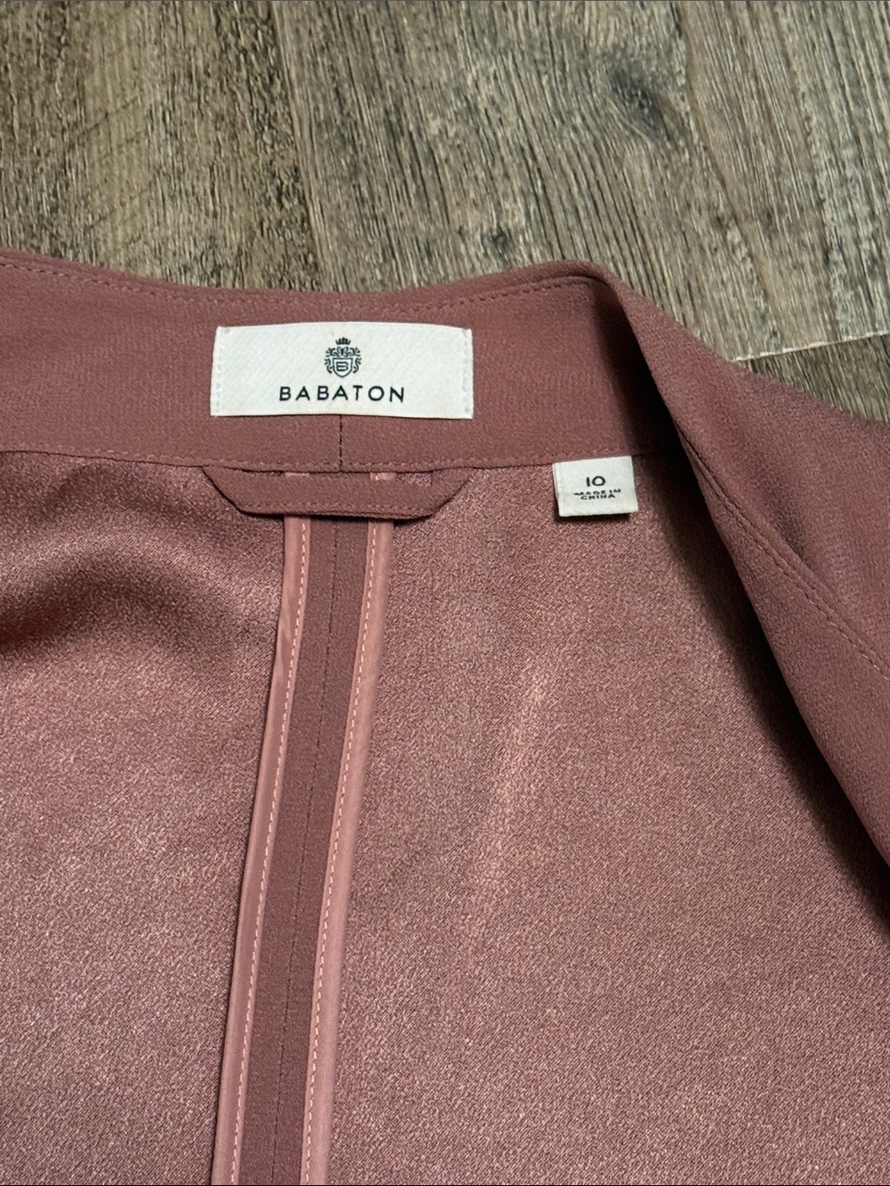 Aritzia Babaton Power Hip Blazer Relaxed Draped Open Red Willow Pink Crepe 10 - Picture 7 of 9